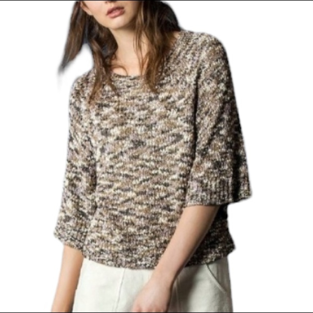 Lilla P Silky Sequin Accent Oversized Sweater - XS